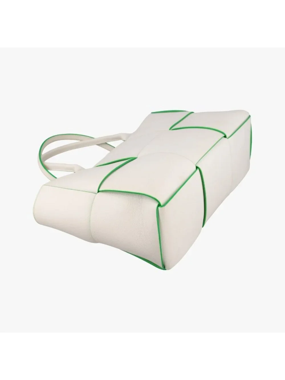 Bottega Veneta the Arco Tote White Green Lambskin